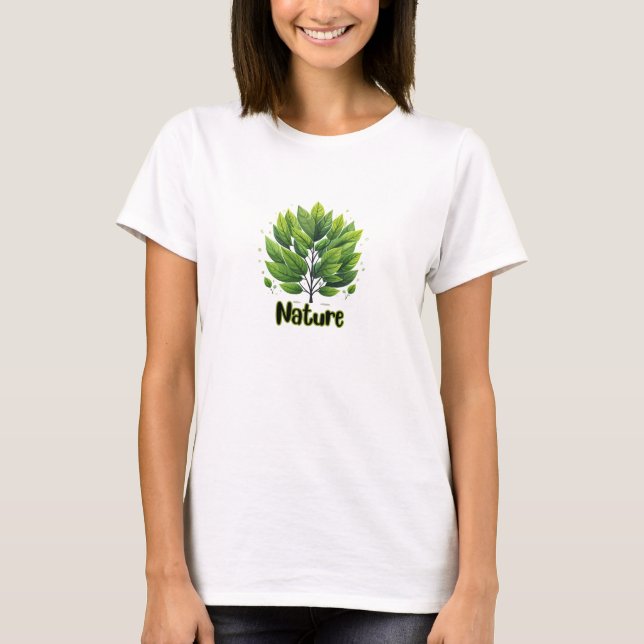 Camiseta Natureza das folhas verdes (Frente)