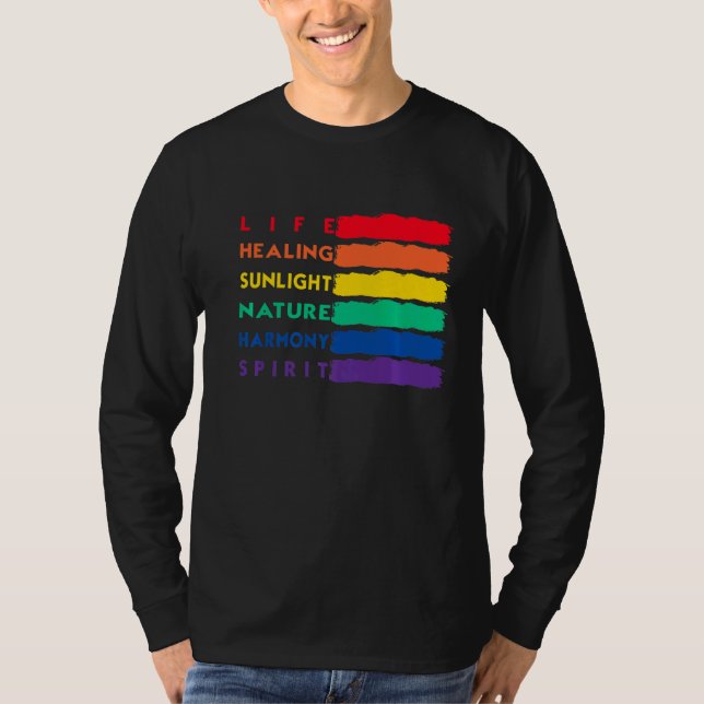 Camiseta Natureza De Curamento De Vida Harmoney Spirit Lgbt (Frente)