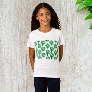 Camiseta Natureza de padrão verde de pássaro e árvore inspi