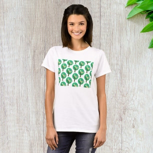 Camiseta Natureza de padrão verde de pássaro e árvore inspi