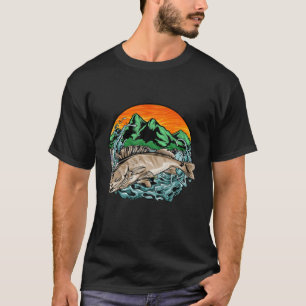Camiseta Natureza De Pesca De Mosca Para O Lover De Montanh