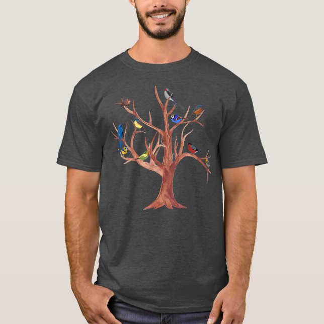 Camiseta Natureza Divertida: Árvores e Pássaros São Present (Frente)