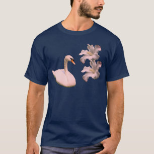 Camiseta Natureza Do Cisne E Da Flor De Hibiscus