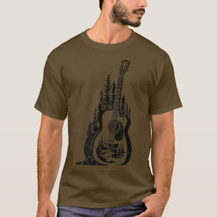 Camiseta Natureza Do Jogador De Violão Da Montanha Acústica