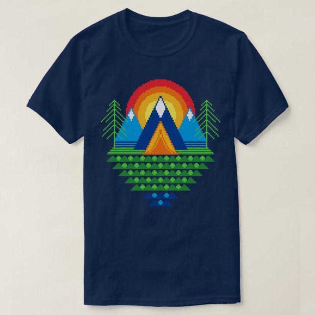 Camiseta Natureza do pixel (Frente do Design)