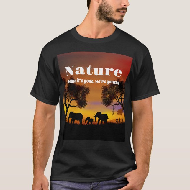 Camiseta Natureza e elefantes preciosos (Frente)