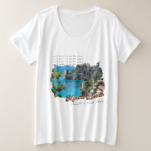 Camiseta Natureza e férias Céu azul e praia Branco