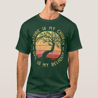Camiseta Natureza É Meu Amor Da Igreja É Minha Árvore Relig