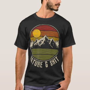 Camiseta Natureza Engraçada Montanhas Vintage Caminhando Pr