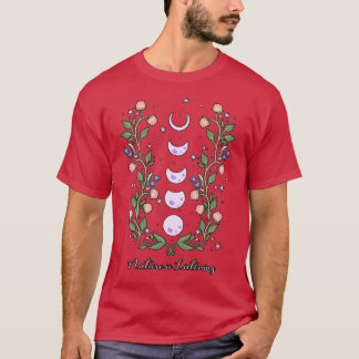 Camiseta Natureza está ouvindo flores fases lua