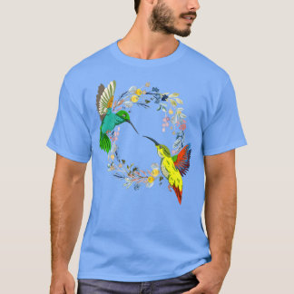 Camiseta Natureza Floral Aves Animais Vintage Flores Hummin