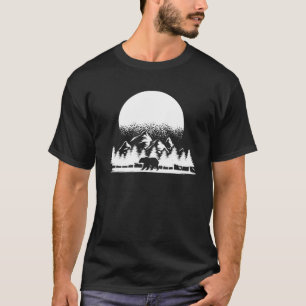 Camiseta Natureza Floresta Animal Bear Floresta Floresta Su