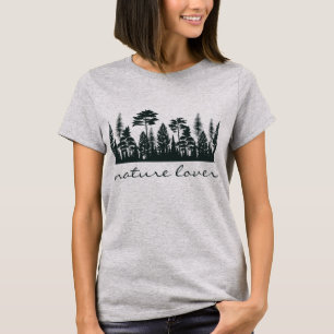 Camiseta Natureza Forte Árvores Florestais Mulheres