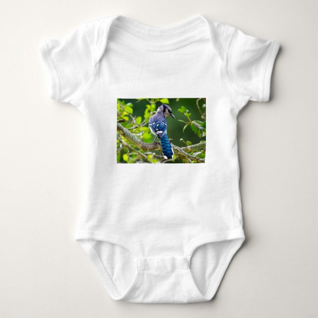 Camiseta Natureza Fotografia Shy Blue Jay Roupa presente (Frente)