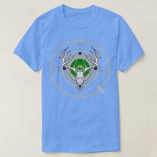 Camiseta Natureza mandala do navio cercado (Frente do Design)