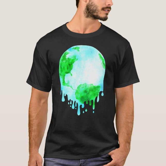 Camiseta Natureza Mudanças climáticas Derretimento da Terra (Frente)