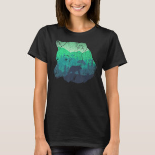 Camiseta Natureza Paisagem Floresta Selvagem Animal Grizzly