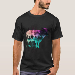 Camiseta Natureza Selvagem Colorida Reflexão Ovina