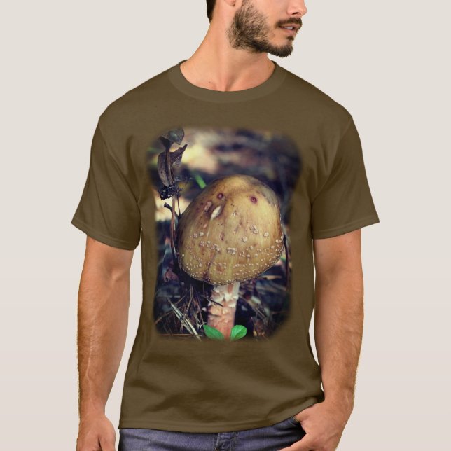 Camiseta Natureza Selvagem do Cogumelo Castanho (Frente)