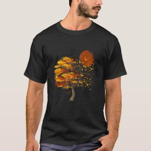 Camiseta Natureza Selvagem Plena Árvore Da Lua Bando De Ave
