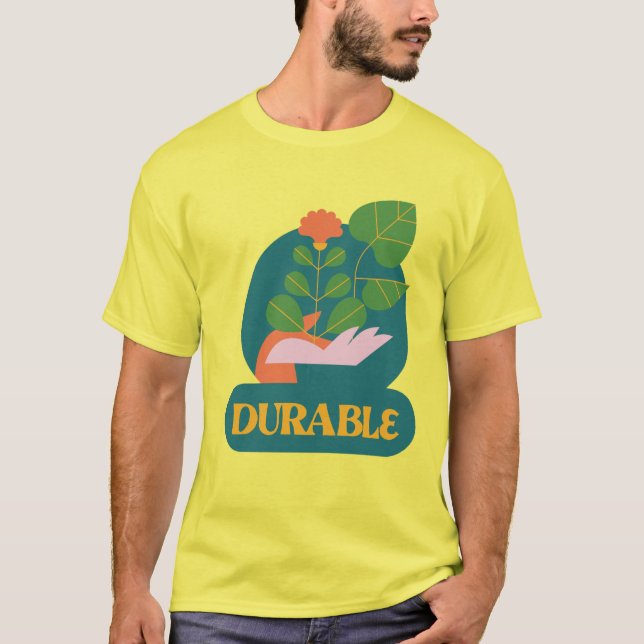 Camiseta Natureza sustentável durável. (Frente)
