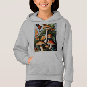 Camiseta Natureza Whimsical: Vintage Mushroom & Butterfly S