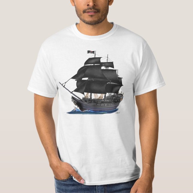 CAMISETA NAU DE PIRATA PRETO (Frente)