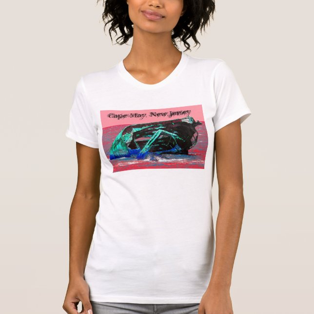 Camiseta Naufrágio Abstrato cor-de-rosa (Frente)