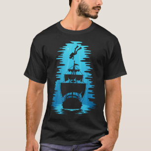 Camiseta Naufrágio de Navio Pirata Mergulhador de Mergulho