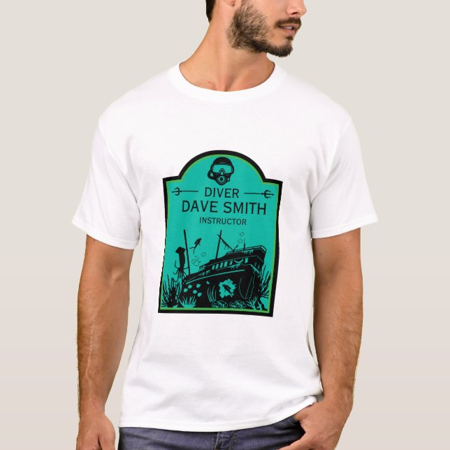 Camiseta naufrágios de mergulho no mar (Frente)