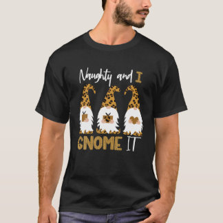 Camiseta Naughe I Gnomo It Leopard Gnomos Xmas Family