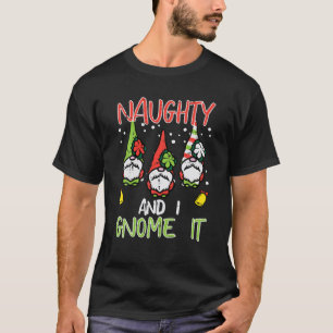 Camiseta Naughn E Eu Gnomo É Engraçado No Natal Nórdico
