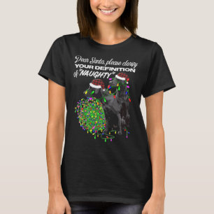 Camiseta Naughn Labrador Retriever Feliz Natal Para O Labor