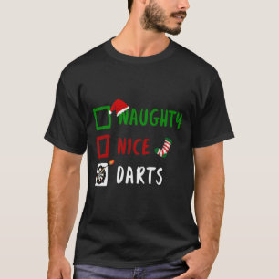 Camiseta Naughn Nice Darts Engraçados Papais noeis de Natal