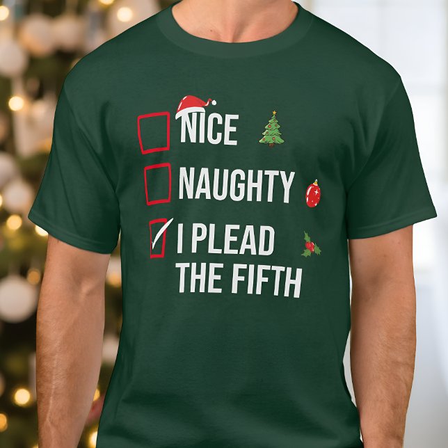 Camiseta Naughn Nice Eu Liderei O Quinto Natal Engraçado (Criador carregado)