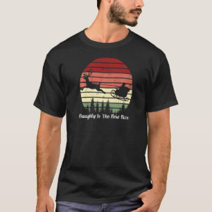 Camiseta Naughs É O Novo Papai noel Belo Retro