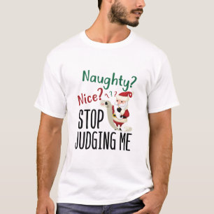 Camiseta Naught Nice Pare De Me Julgar Um Feliz Natal