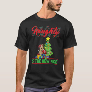 Camiseta Naughty É O Novo Belo Papai noel De Natal Xmas_12