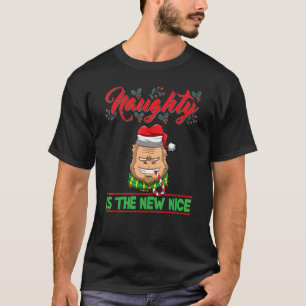 Camiseta Naughty É O Novo Belo Papai noel De Natal Xmas_25