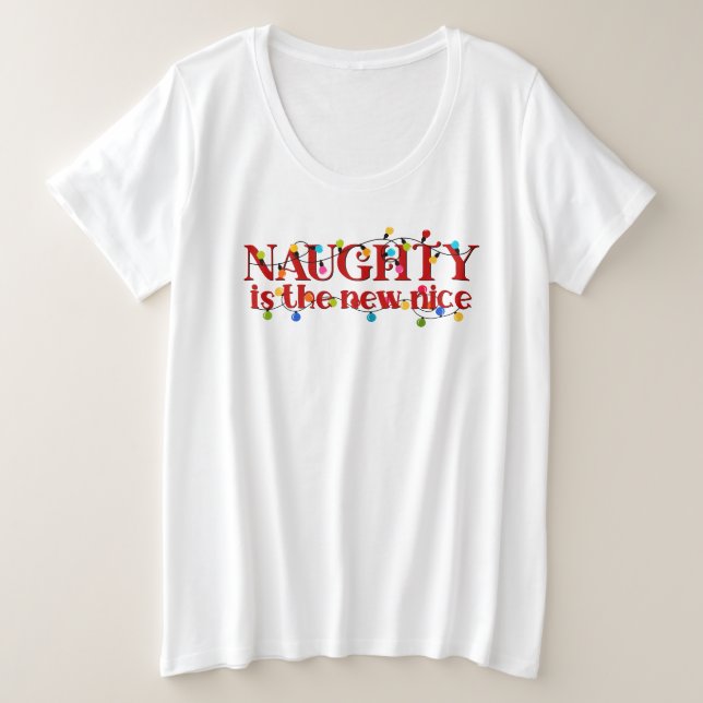 Camiseta Naughty é o novo Natal legal (Frente do Design)