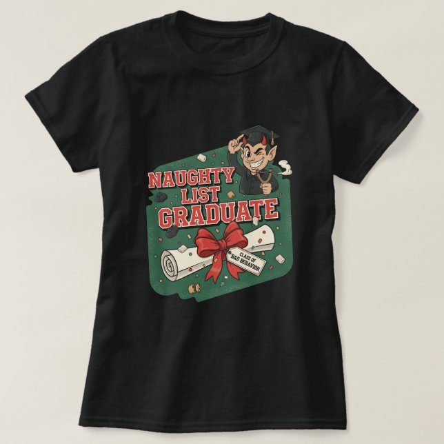 Camiseta Naughty List Graduate (Frente do Design)
