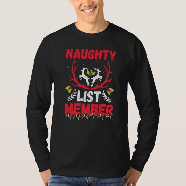Camiseta Naughty List Member  Merry Christmas (Frente)