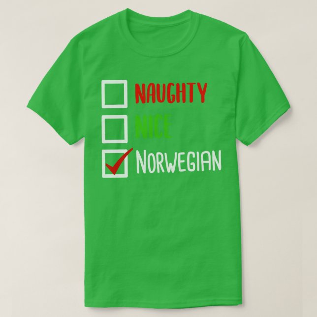 Camiseta Naughty Nice Norueguês (Frente do Design)