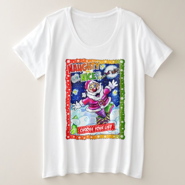 Camiseta Naughty or nice, choose your list (Frente do Design)