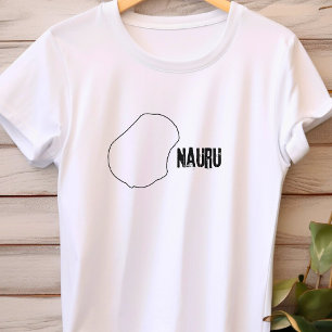 Camiseta Nauru País Mapeia Linha Fronteira Nauruano Terra C