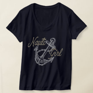 Camiseta Nauti Girl decote V feminina