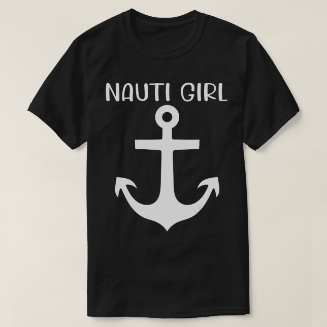 Camiseta Nauti Rapariga Nauti Anchor Náutico Navio de Naveg (Frente do Design)