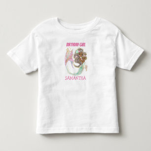 Camiseta Náutica Branca de Sereia Birthday Girl