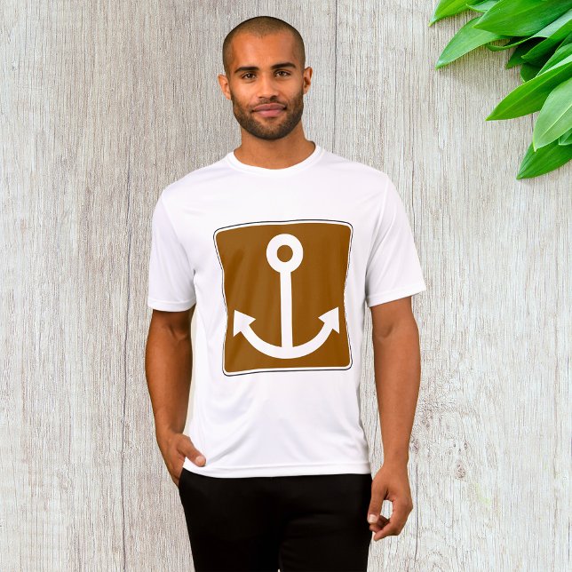 Camiseta Nautical Anchor Symbol Brown Marina Sign (Criador carregado)