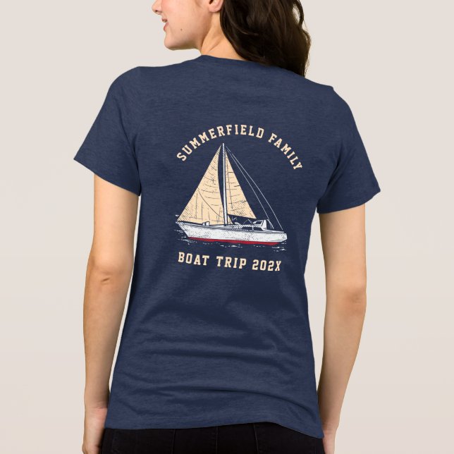 Camiseta Nautical Matching Family Boat Trip Custom (Verso)